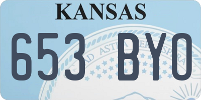 KS license plate 653BYO