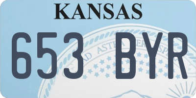 KS license plate 653BYR