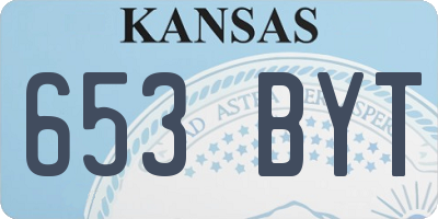 KS license plate 653BYT