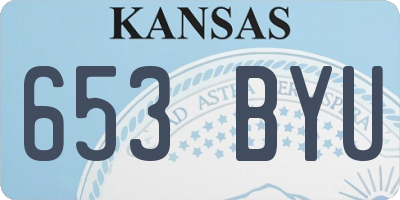 KS license plate 653BYU