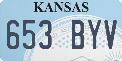 KS license plate 653BYV