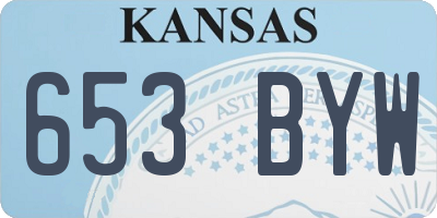 KS license plate 653BYW