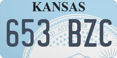 KS license plate 653BZC