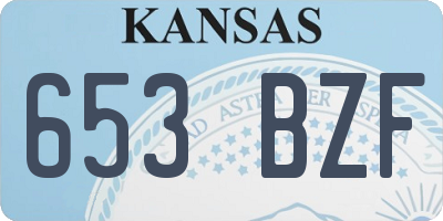 KS license plate 653BZF