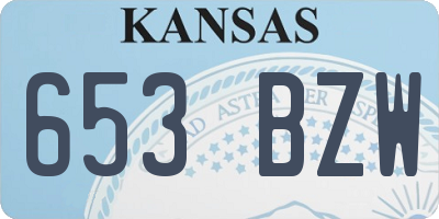 KS license plate 653BZW