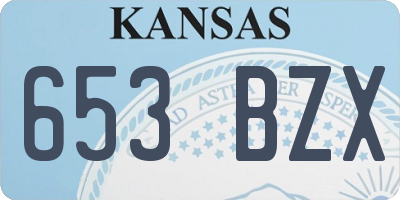KS license plate 653BZX