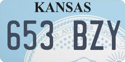 KS license plate 653BZY