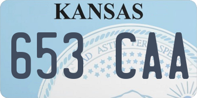 KS license plate 653CAA