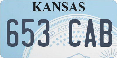 KS license plate 653CAB