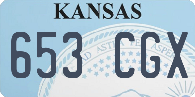 KS license plate 653CGX