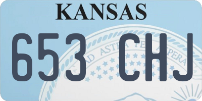 KS license plate 653CHJ