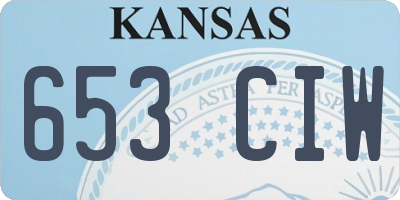 KS license plate 653CIW