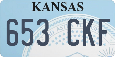 KS license plate 653CKF