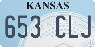 KS license plate 653CLJ