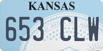 KS license plate 653CLW