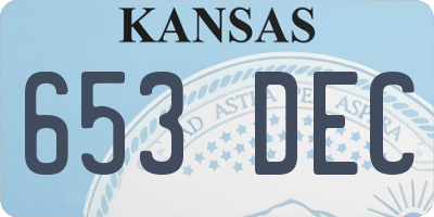 KS license plate 653DEC