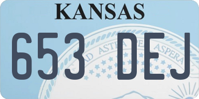 KS license plate 653DEJ