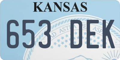 KS license plate 653DEK