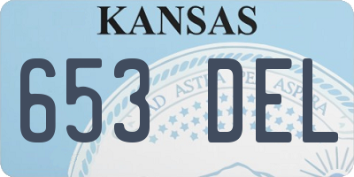 KS license plate 653DEL