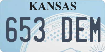 KS license plate 653DEM
