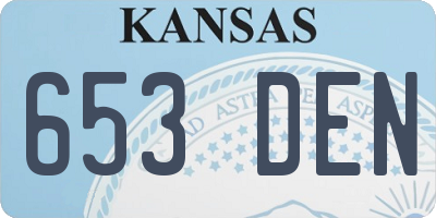 KS license plate 653DEN