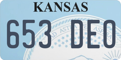 KS license plate 653DEO