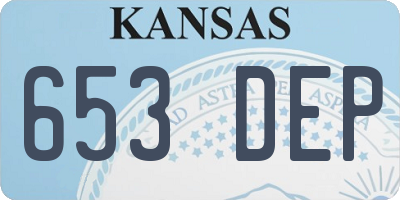 KS license plate 653DEP