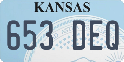 KS license plate 653DEQ