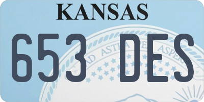 KS license plate 653DES