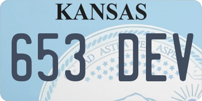 KS license plate 653DEV