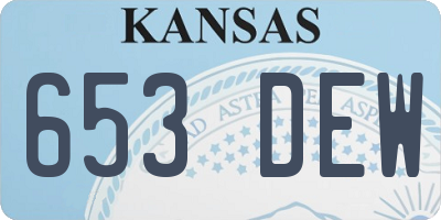 KS license plate 653DEW