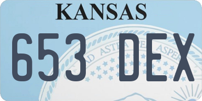 KS license plate 653DEX