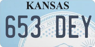 KS license plate 653DEY