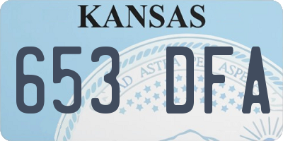 KS license plate 653DFA