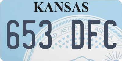 KS license plate 653DFC
