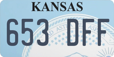 KS license plate 653DFF