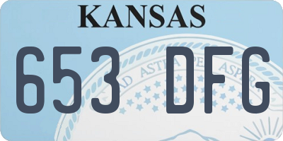 KS license plate 653DFG