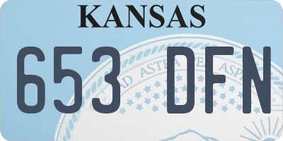 KS license plate 653DFN