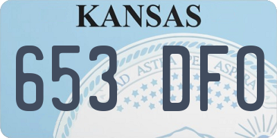 KS license plate 653DFO