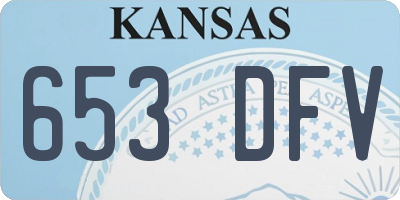 KS license plate 653DFV