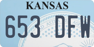 KS license plate 653DFW