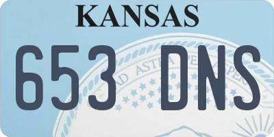 KS license plate 653DNS