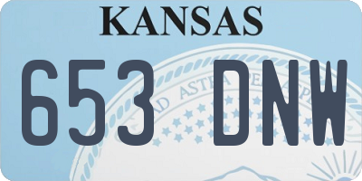 KS license plate 653DNW