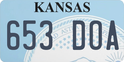 KS license plate 653DOA