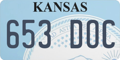 KS license plate 653DOC
