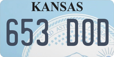 KS license plate 653DOD