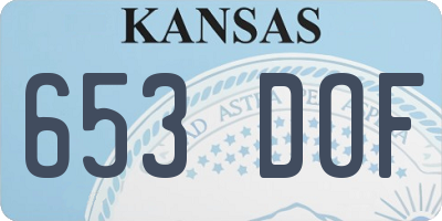 KS license plate 653DOF