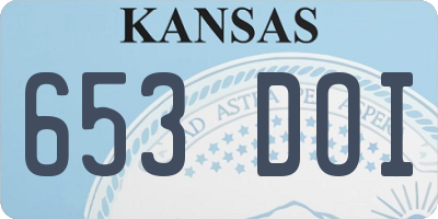 KS license plate 653DOI
