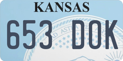 KS license plate 653DOK