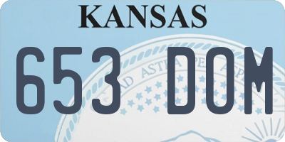 KS license plate 653DOM
